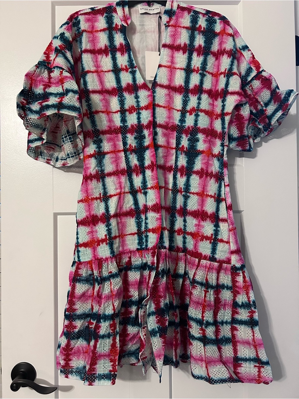 NWT Chloe Kristyn Eyelet Tie Dye Dress